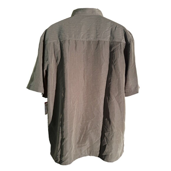 EIGHTY EIGHT Men's Short Sleeve Button Down Lizard Stripe Olive Shirt XL - Picture 3 of 6